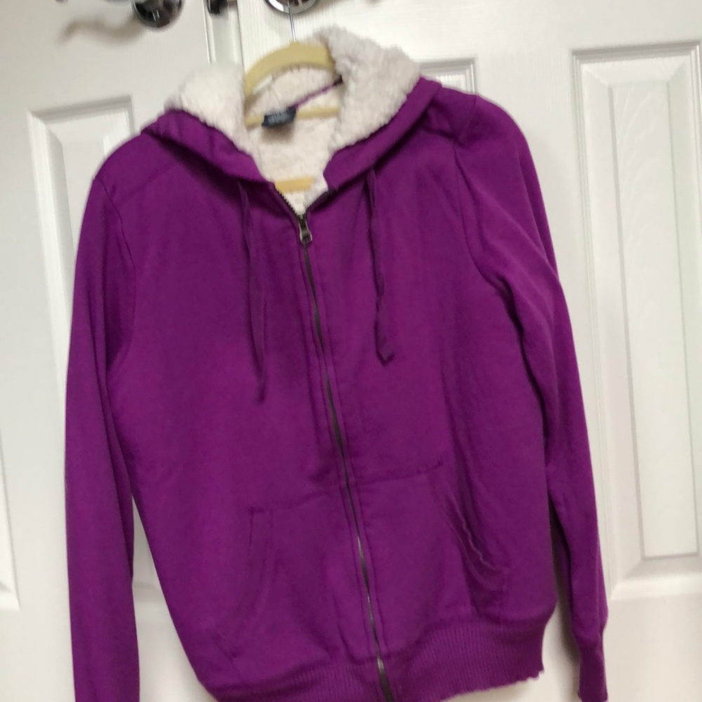 Zippered fleece lined hoodie/ like new